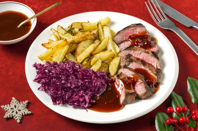 Beef Rump in Balsamic Cranberry Sauce