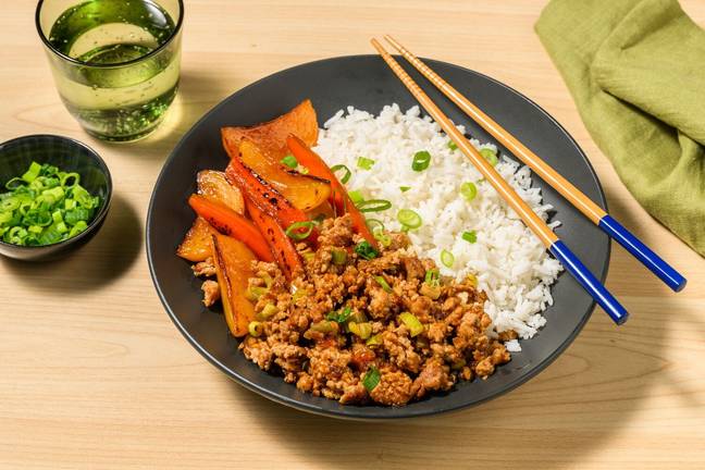 Porc haché, riz & navet glacé à la japonaise