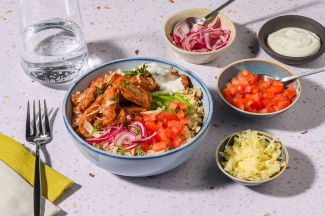 Burrito Bowl : porc & cheddar à la mexicaine