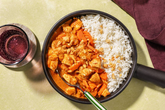 Mafé revisité au poulet, cacahuètes & gingembre