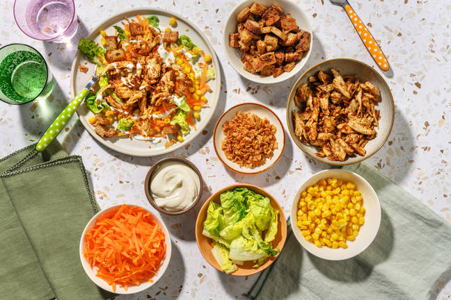 Salad Bar : poulet effiloché, maïs & aïoli