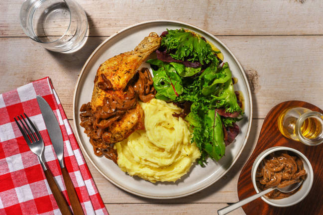 Cuisse de poulet & aligot revisité au Cantal AOP