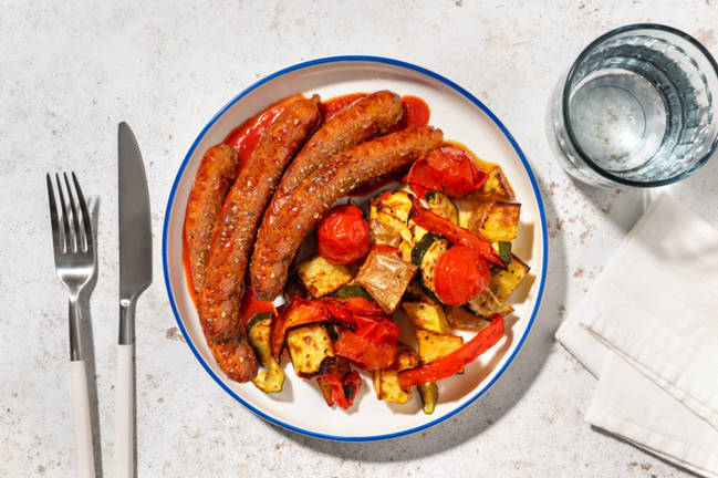¡Todo al horno! Salchichas en salsa de tomate