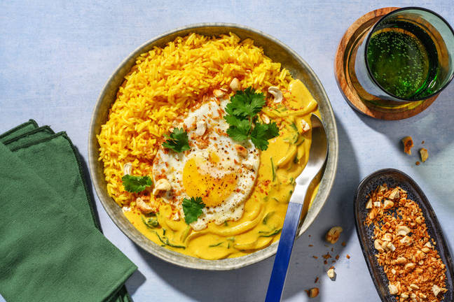 Curry coco d'épinards & noix de cajou