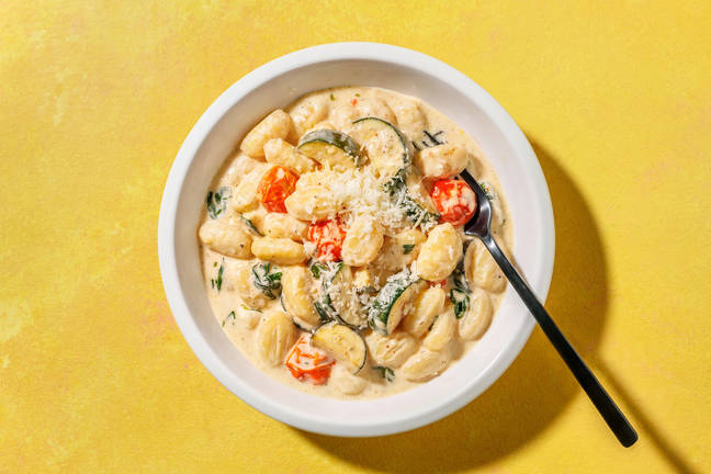 Gnocchi flash à la crème de basilic & pecorino