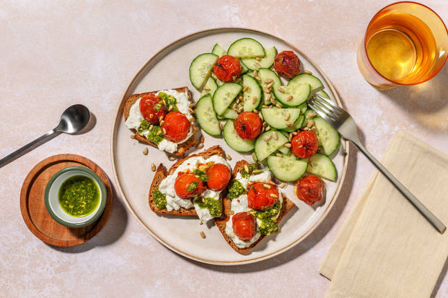 Bruschetta burrata zéro tracas & tomates cerises