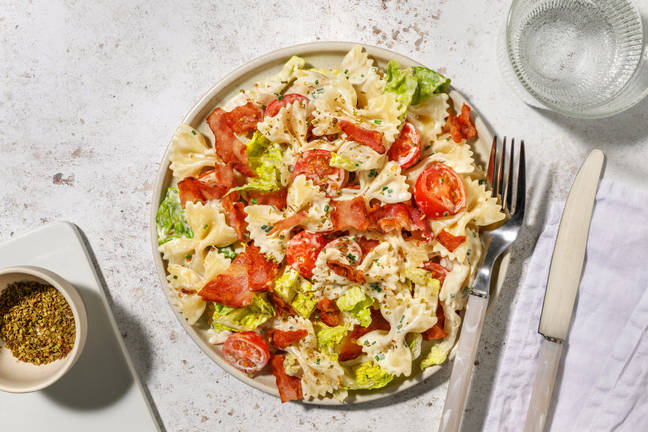 La Plaisir : farfalle, bacon & ciboulette
