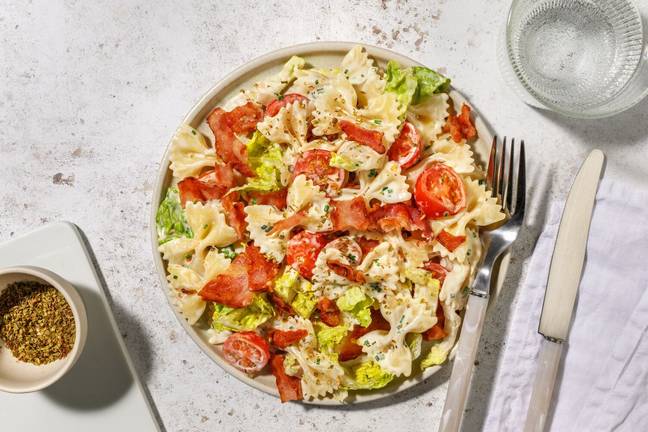 La Plaisir : farfalle, bacon & ciboulette