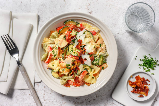 Pasta Salad : légumes & chips de prosciutto