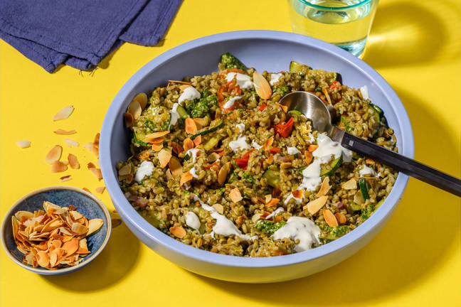 Summer Bowl oriental : freekeh & labneh