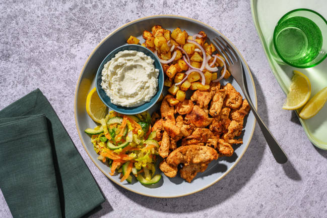 Assiette shawarma poulet & labneh
