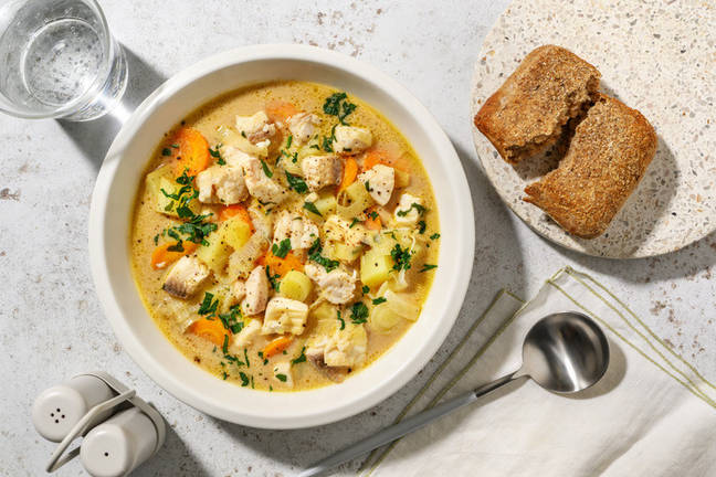 Waterzooï de lieu au persil & pain chaud