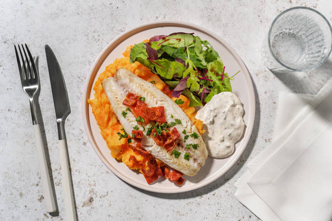 Pangasius au paprika, lard & purée de carotte