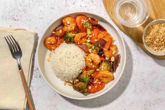 Crevettes & brocoli poêlés à l'indonésienne