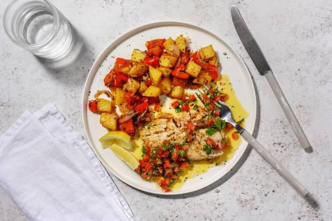 Lieu snacké & sauce vierge citronnée