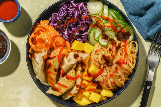 Pokebowl med grønnsaksgyoza