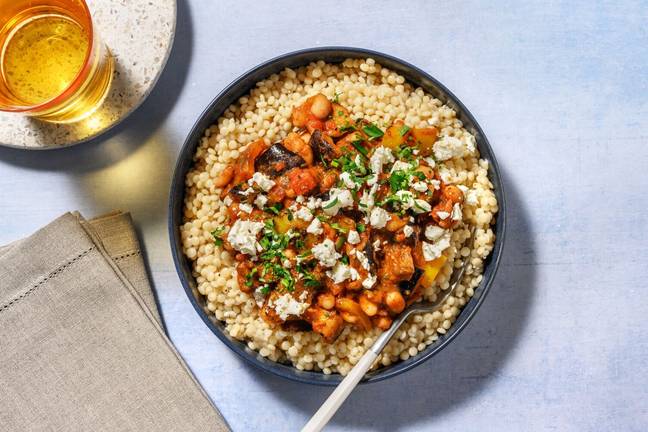 Spiced Aubergine Pearled Couscous Bowl