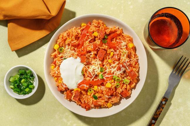 One pot tex-mex : chorizo, riz & cheddar