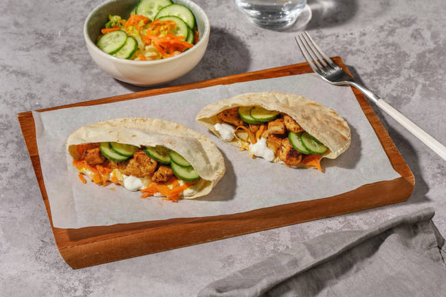Pitas poulet grillé, fromage frais & aïoli