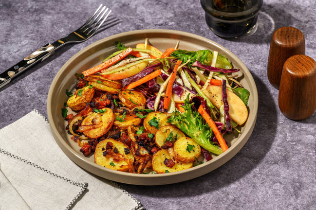 Pommes sautées & lardons à l'allemande
