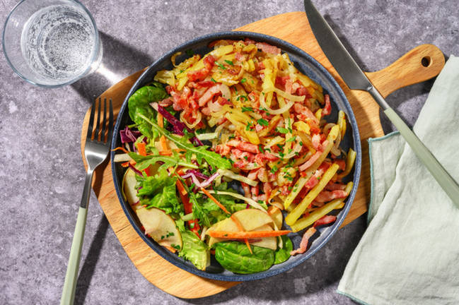 Pommes sautées & lardons à l'allemande