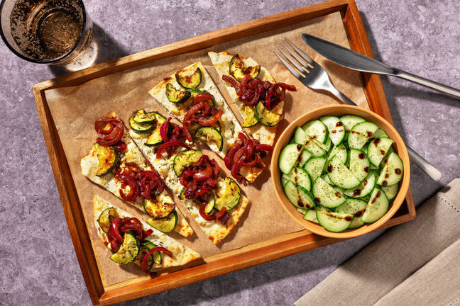 Pizza naan Bergère au chèvre & chutney d'oignon