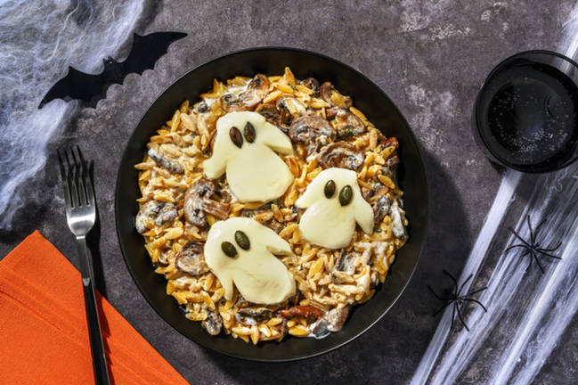 Boouh ! Orzotto hanté aux champignons