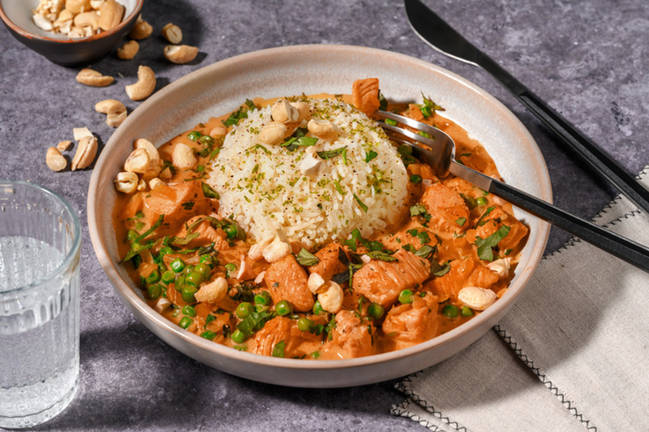 Curry rouge de dinde & petits pois fondants