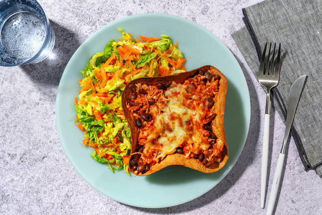 Barquitas de poulet & cheddar gratiné