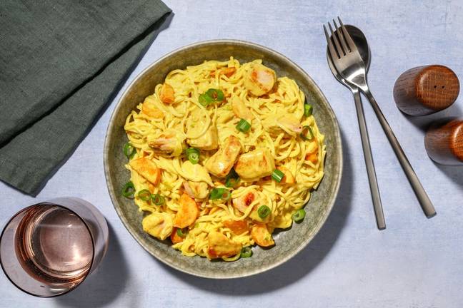 Nouilles sautées curry-coco à la dinde