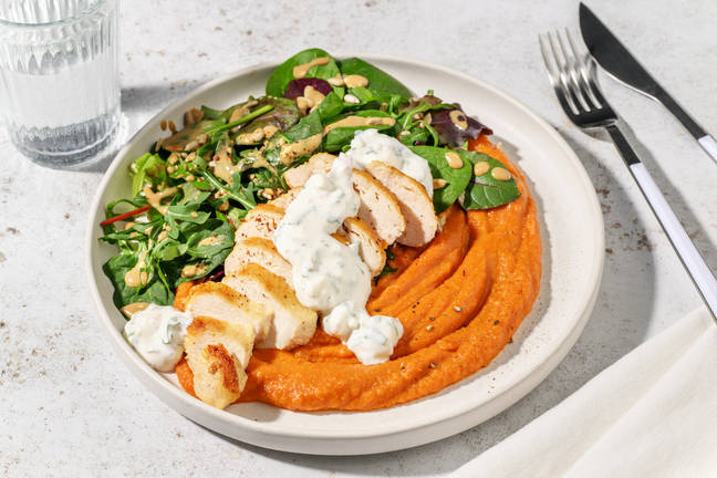 Poulet grillé & purée de lentilles au paprika