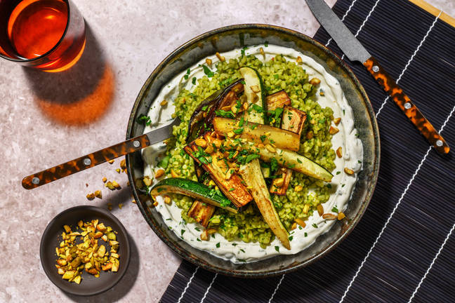 Légumes rôtis & boulgour sauce zhoug