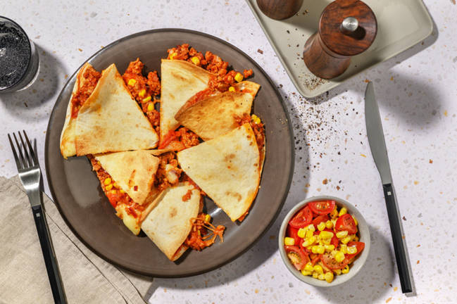 Quesadillas au bœuf & cheddar râpé