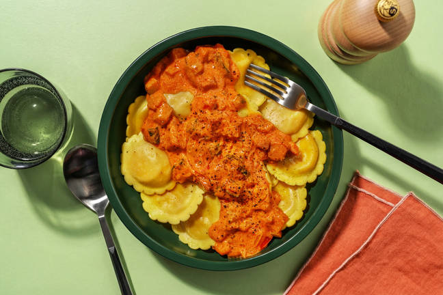 Ravioli du soleil : chorizo & poivrons