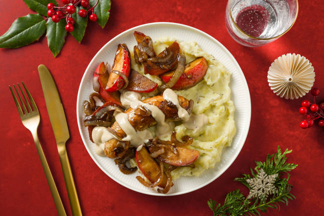 Boudin blanc aux pommes caramélisées de Noël