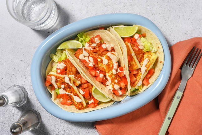 Halloumi and Refried Bean Tacos