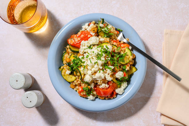 Parelcouscous met krokante kikkererwten