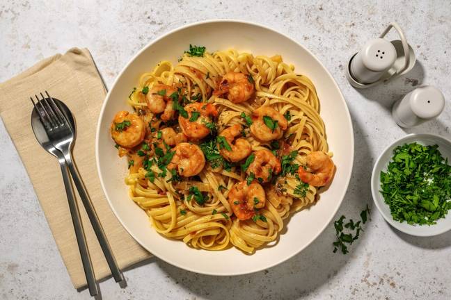 Linguine mit Knoblauch-Garnelen und Fenchel
