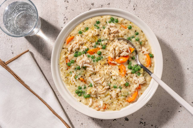 Soupe réconfortante au poulet & couscous perlé