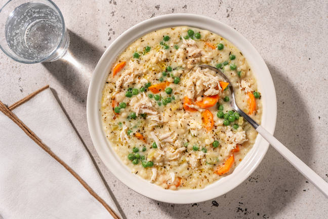 Soupe réconfortante au poulet & couscous perlé