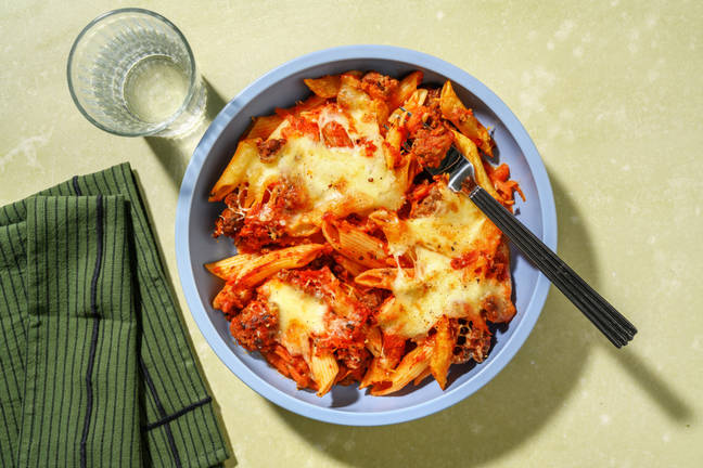 Penne ragù al forno au bœuf
