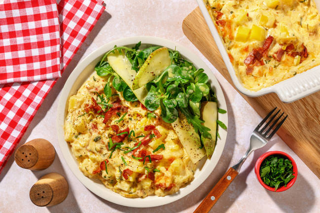 Gratin béarnais : Ossau-Iraty AOP & lard