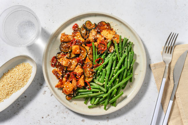 Dinde façon bulgogi sésame & haricots verts