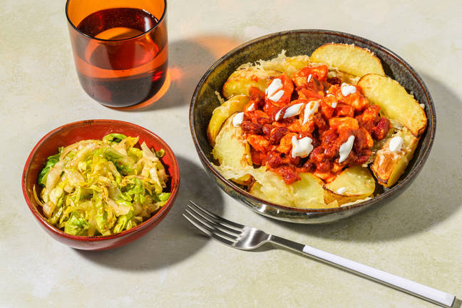 Poulet poêlé & haricots sauce chipotle piquante