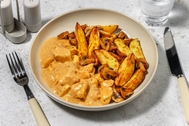 Dinde sauce piquante & crispy potatoes