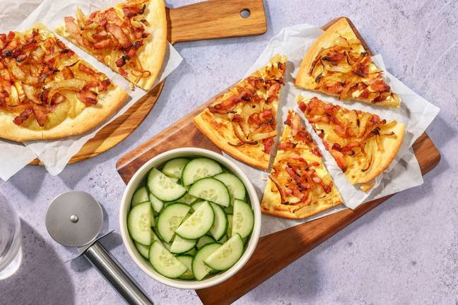 Tarte façon flammekueche aux lardons