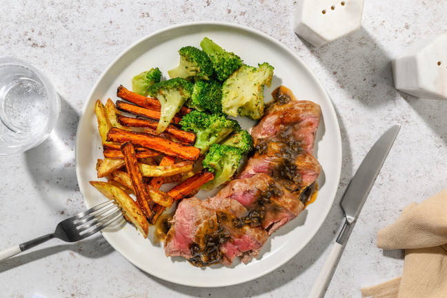Bavette, sauce à l'échalote & brocoli