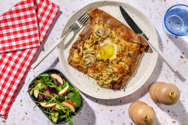 La Bretonne : galette poireaux & champis