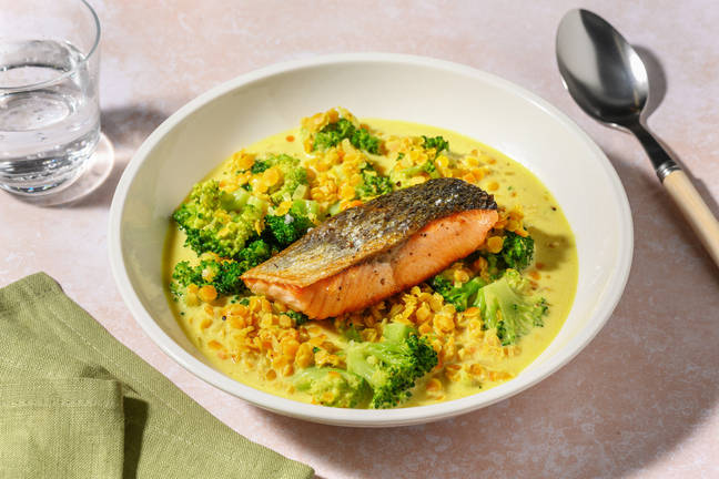 Curry bowl de saumon & lentilles corail