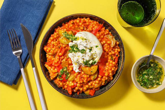 Couscous perlé à la burrata & gremolata